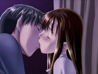 Taka and Kana kissing